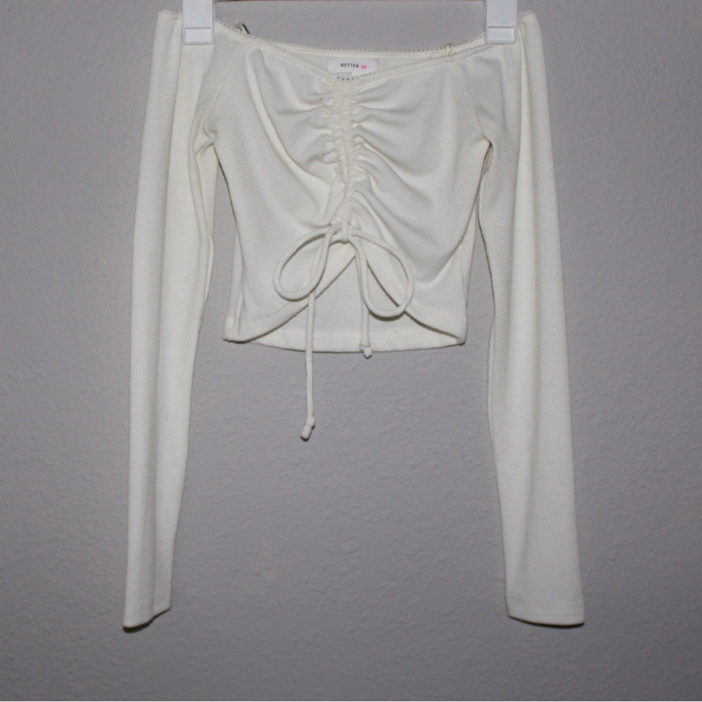 White off the shoulder crop top